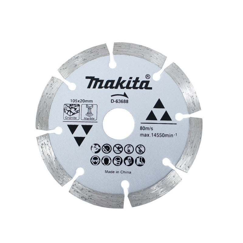 Kit 3 Discos diamantados segmentado 105 mm p/ mármore Makita